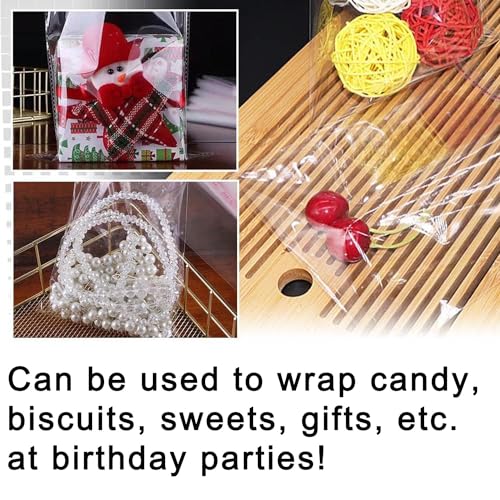 LonlyEagle 200 Pcs 5-1/2'' x 7-1/2'' Self Sealing Cellophane Bags，Clear Cellophane Cello Bags，Fit 5 X 7 Inch Cards Photos，A6 A7 Envelopes Candy，Self Adhesive for Packaging Gifts,Cookies - Image 5
