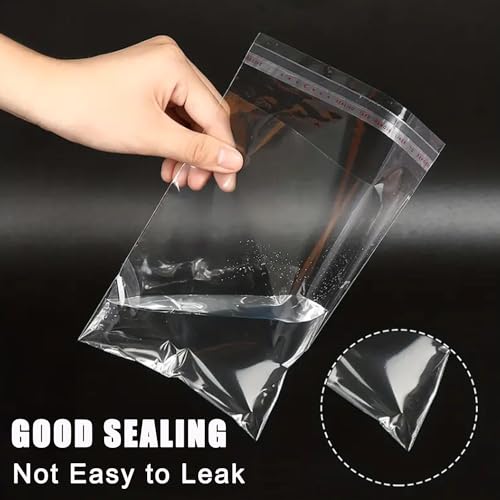 LonlyEagle 200 Pcs 5-1/2'' x 7-1/2'' Self Sealing Cellophane Bags，Clear Cellophane Cello Bags，Fit 5 X 7 Inch Cards Photos，A6 A7 Envelopes Candy，Self Adhesive for Packaging Gifts,Cookies - Image 4