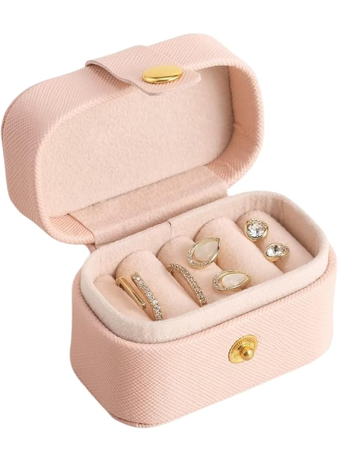 The Bros Small Jewelry Ring Box Travel Jewelry Ring Storage Case for Earrings Rings Organizer (Pink, One size)  - Image 1