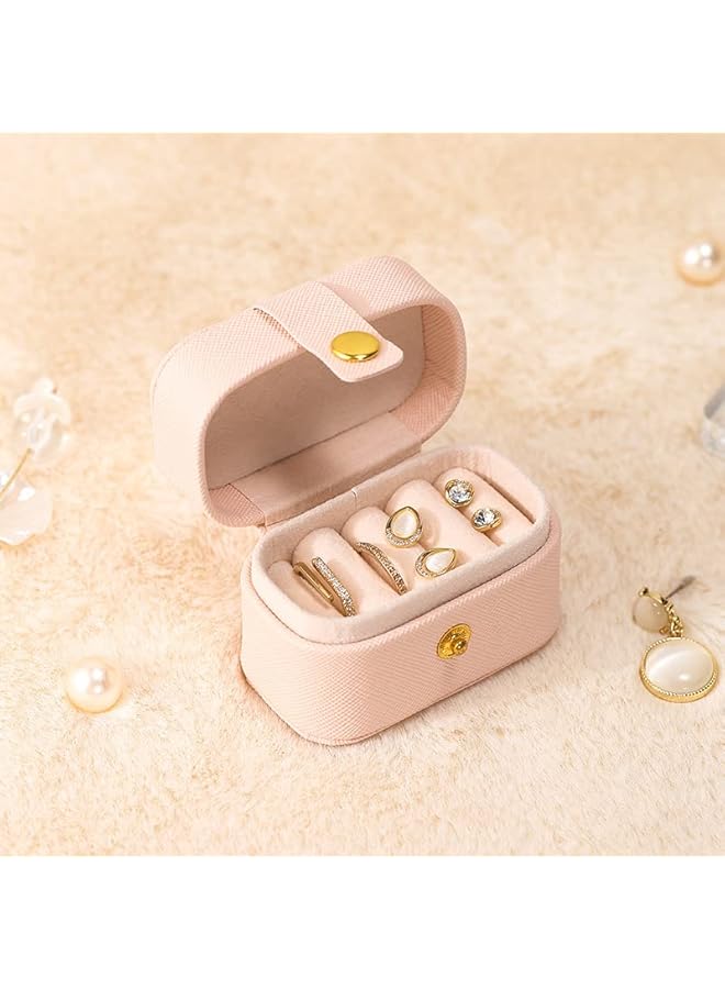 The Bros Small Jewelry Ring Box Travel Jewelry Ring Storage Case for Earrings Rings Organizer (Pink, One size)  - Image 2