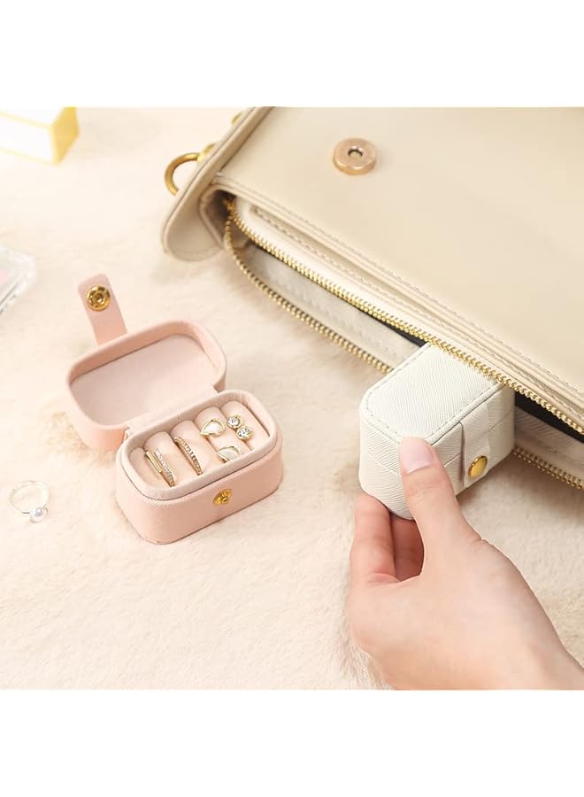 The Bros Small Jewelry Ring Box Travel Jewelry Ring Storage Case for Earrings Rings Organizer (Pink, One size)  - Image 4