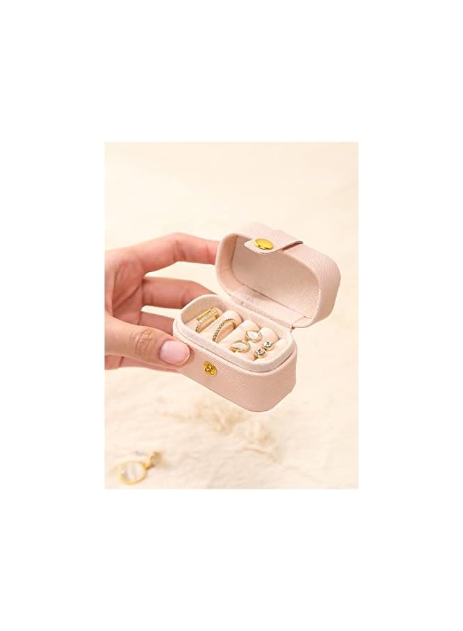 The Bros Small Jewelry Ring Box Travel Jewelry Ring Storage Case for Earrings Rings Organizer (Pink, One size)  - Image 3