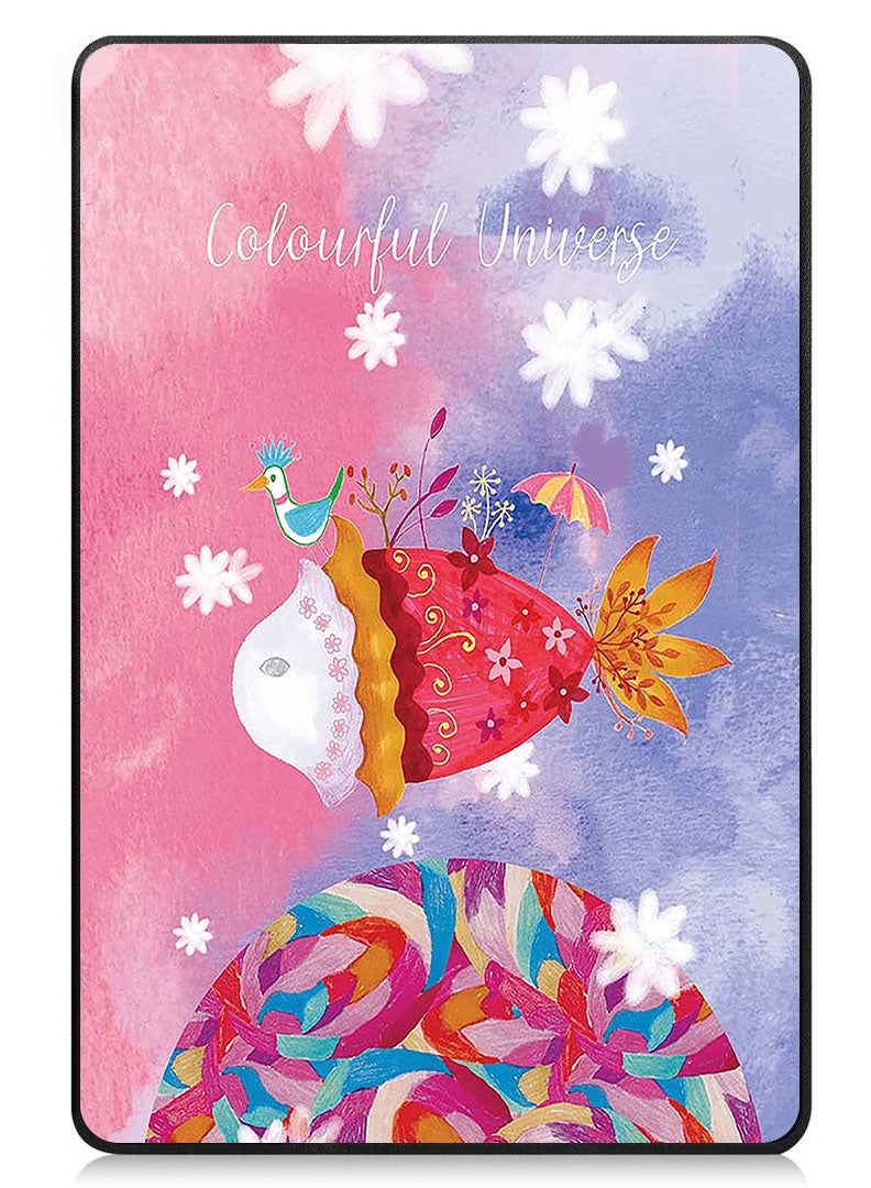 Theodor Protective Flip Case For Apple iPad Pro 13 (2024) With Trifold Stand Auto Wake Sleep Shockproof Cover Colourful Universe - Image 1