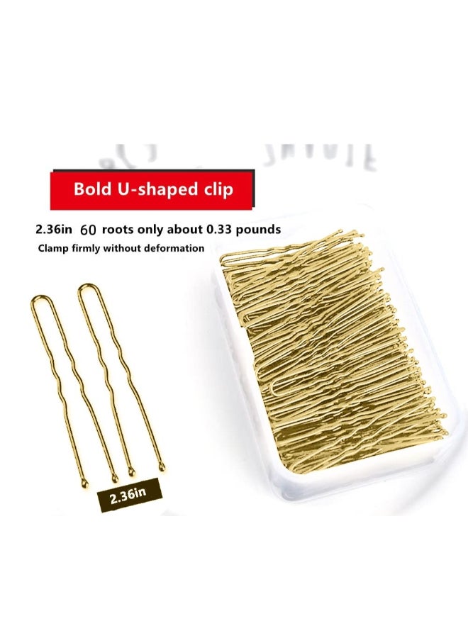 TAPBULL U Shaped Hair Pins Wedding Bridal Gold Hair Pins Gold60Pcs 10 Count - Image 4