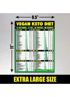 Health & Household Vegan Keto Diet Cheat Sheet Magnet - Easy To Read Plant Based Carb Counter Chart - Prepare Vegan Meals With Keto Friendly Food - A Healthy Nutrition Guide For Ketogenic, Vegan And Vegetarian Diets  - Image 2