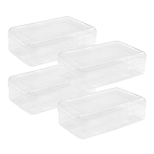 Ykimok Large Capacity Clear Pencil Box, Pencil Case, Plastic Pencil Boxes, Stackable Design, Supply Boxes for School Classroom, 4-Pack (Clear)… - Image 1