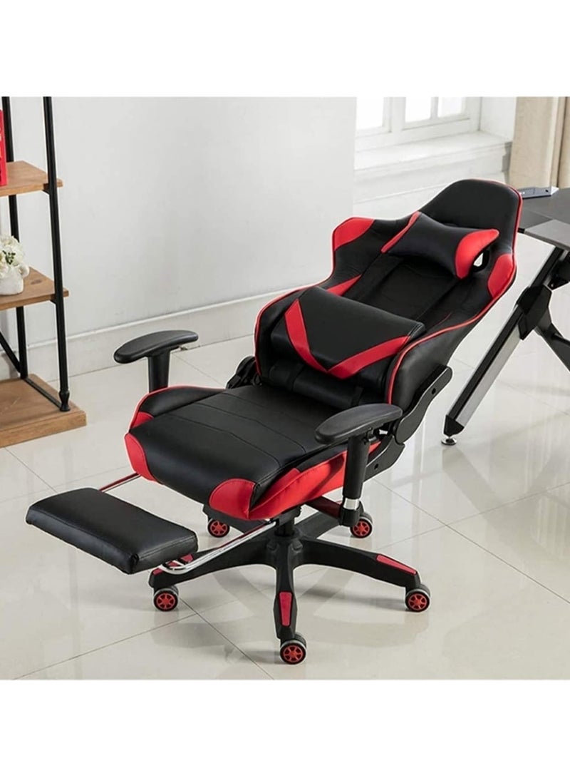Generic Ergonomic Gaming Chair with Headrest, Armrest, and Footrest Heavy Duty Office Throne, Red  - Image 4
