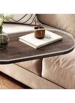 Arabest Shaped Side Table Coffee Table End Table Under Sofa Living Room Table Snack Laptop Holder Stable Metal Frame for Bedroom Office Sofa Bed Side Table Easy to assemble (WHITE)  - Image 2