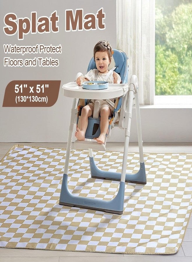 Opgroeie Baby Splat Mat for Under High Chair, 51 x 51 Inch Waterproof Splash Mat, Wipeable Floor Protector, Easy Clean Feeding Mat for Mealtime, Art and Playtime - Image 2
