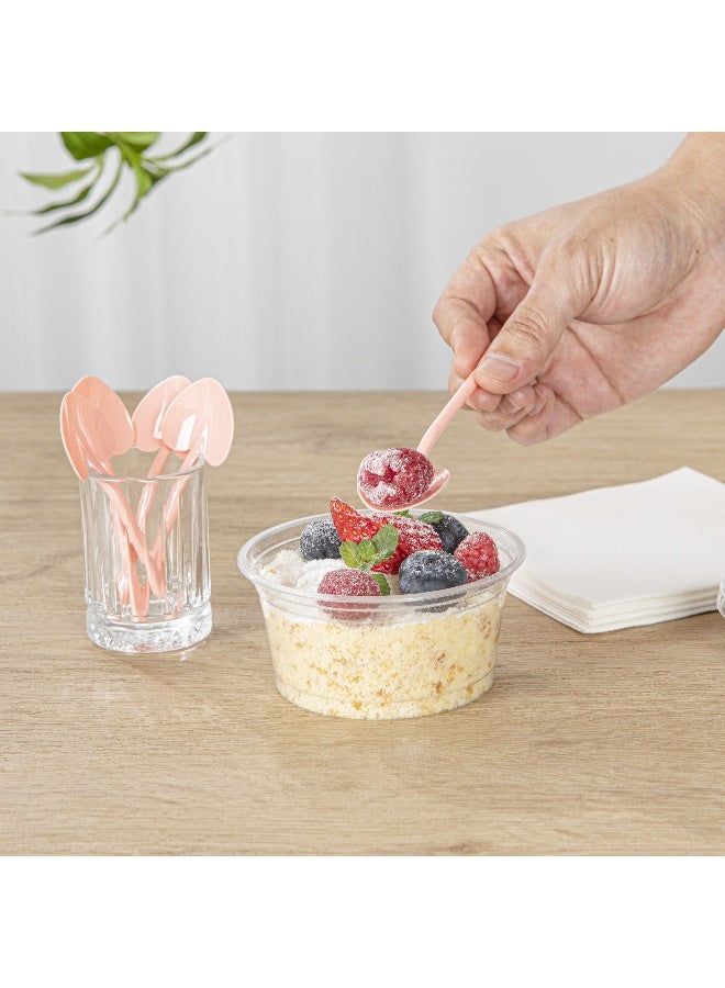 Restaurantware 3.5 Inch x 1.3 Inch Heart Spoons, 500 Disposable Mini Plastic Spoons - Heart-Shaped, For Desserts, Coral Plastic Tasting Spoons, For Parties Or Events - Image 5