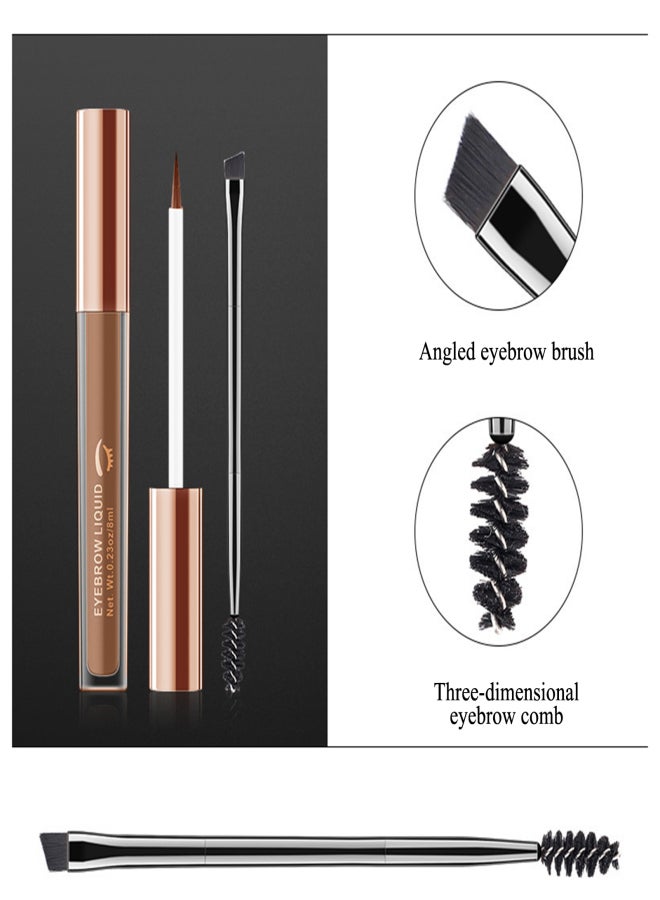 Vibely 8ml Eyebrow Liquid Dyed Eyebrow Paste Three-dimensional Waterproof Water-based Eyebrow Pencil with Double-headed Brush - Image 3