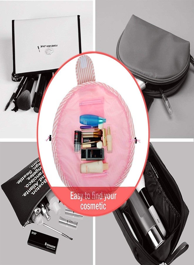 ERHETUS Portable Lazy Cosmetic Bag with Drawstrings | Convenient & Waterproof Makeup Pouch for Women | Toiletry Bags for Girls | Large Capacity Storage Pouches - Pack of 1 (Assorted Color) - Image 4