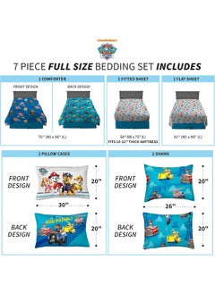 Franco Franco Kids Bedding Super Soft Comforter and Sheet Set with Sham, 7 Piece Full Size, Paw Patrol  - Image 4