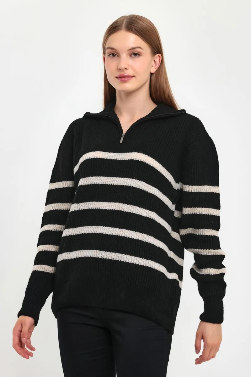 الكسندر جاردي Zippered Turtleneck Knit Sweater (B23-5802)