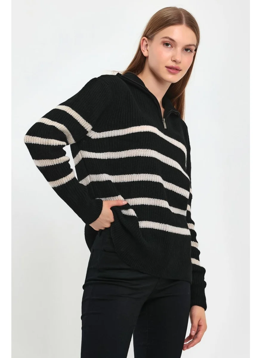 Alexandergardi Alexandergardı Zippered Turtleneck Knitwear Sweater (B23-5802)