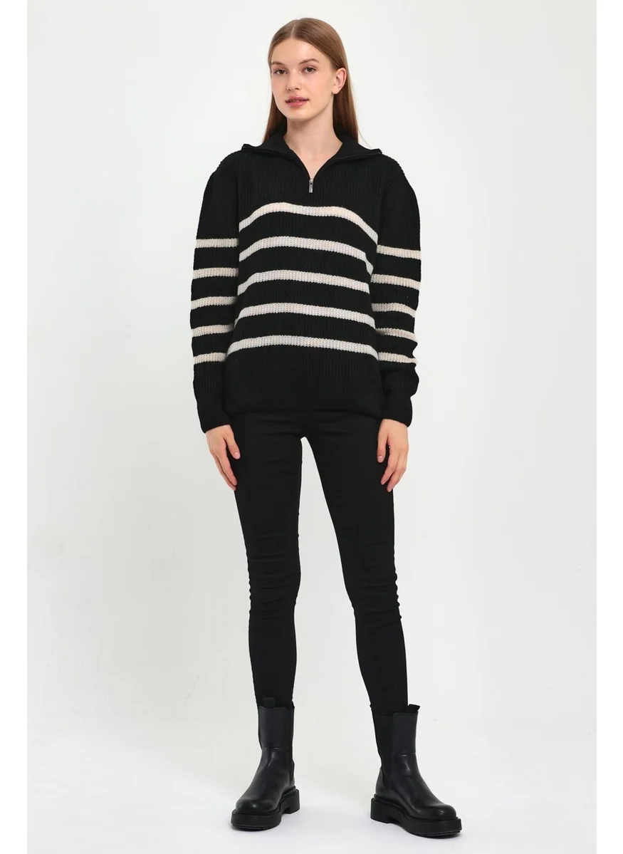 Alexandergardi Alexandergardı Zippered Turtleneck Knitwear Sweater (B23-5802)