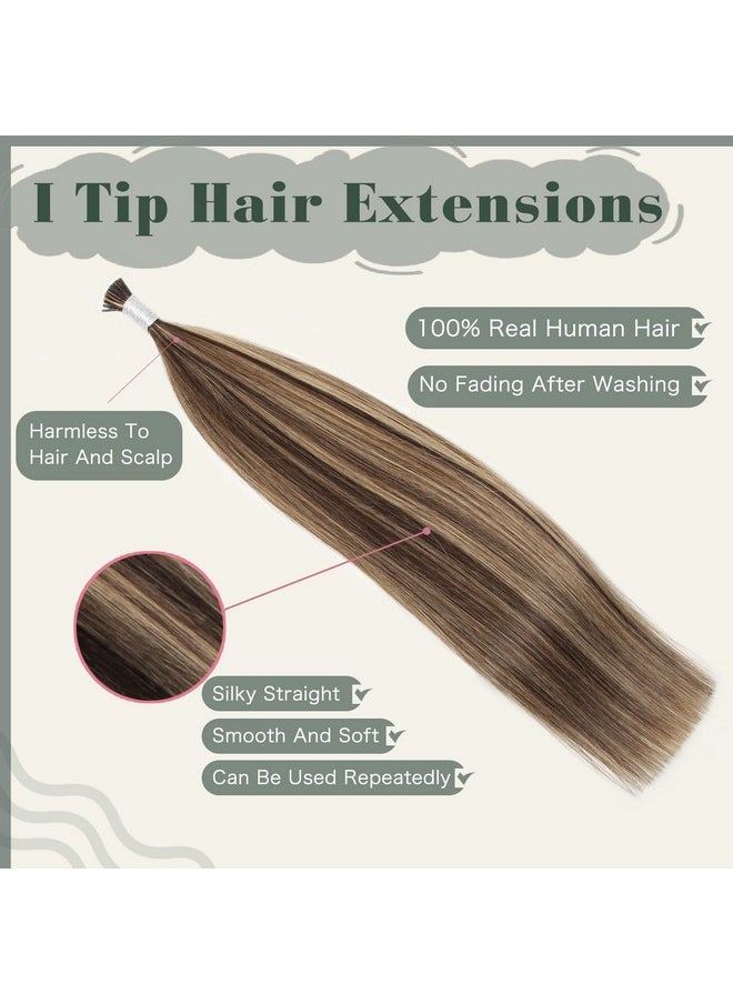 Sixstarhair - براون I نصيحة الشعر ملحقات الشعر البشري 16 بوصة Itip الشعر البشري ملحقات الشوكولاته البني أبرز الكرمل شقراء اللون 4/27 الانصهار البارد ملحقات الشعر الكيراتين الشعر ملحقات 50 جرام / حزمة - Image 1