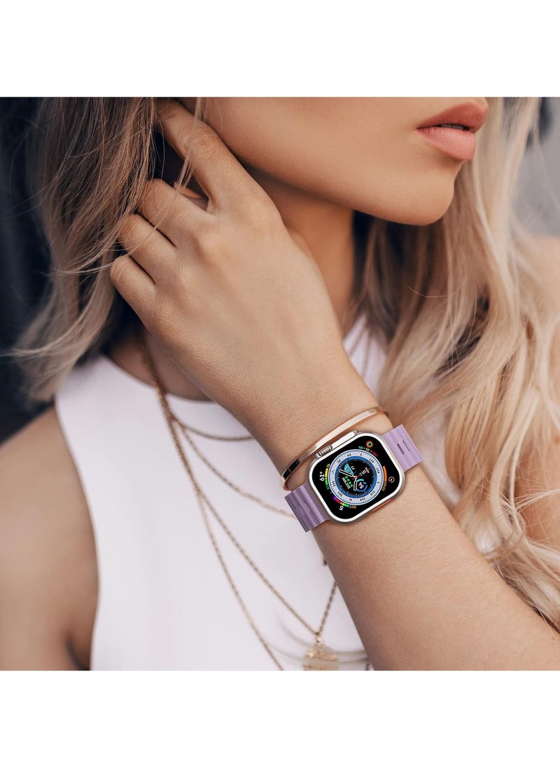 ICARLUS - Ocean Band Compatible with Apple Watch Ultra Band 41/40/38mm Men Women, Soft Silicone Sport Band Replacement Strap for Apple Watch Ultra2/Ultra iWatch Series 9 8 7 SE 6 5 4 3 2 1 Lavender Purple - Image 1