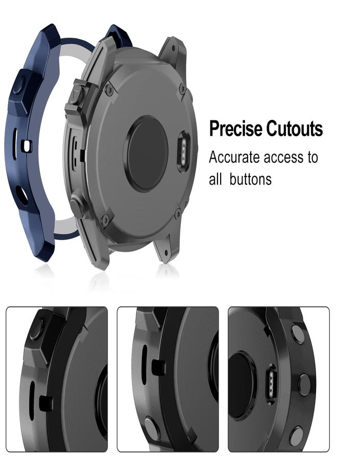 MYSNBKN Case Compatible with Garmin Fenix 7/Fenix 7 Solar Smart Watch, TPU Scratch Resistant Plating Case Cover (Not Compatible with Fenix 7S/7X) - Image 4