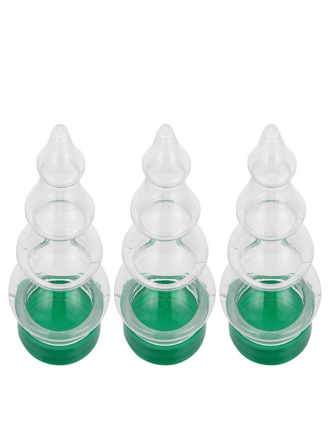 Luxshiny 3pcs Plastic Christmas Tree Candy Jar with Lid Clear Xmas Cookie Box Biscuits Sweets Storage Bottles for Holiday Party Favor - Image 1