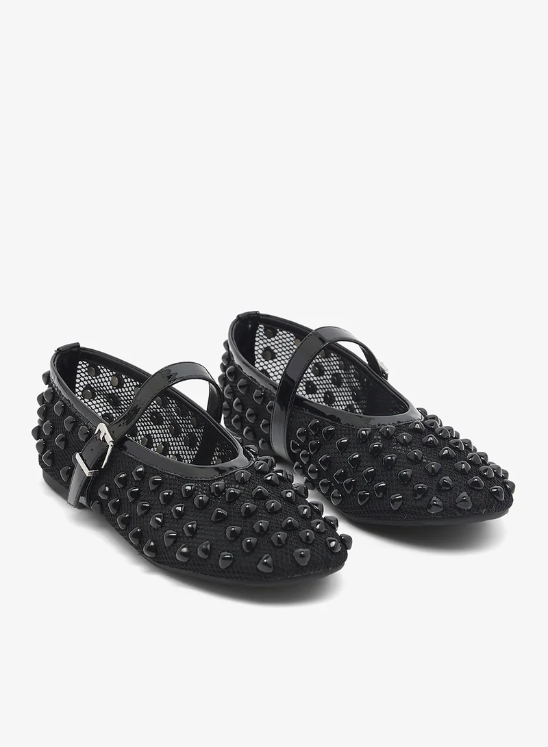 RAID  Embellished Mesh Flat Ballerinas for Women | Best Price UAE