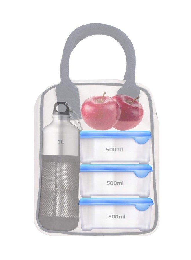 هووم حقيبة غداء/حقيبة طعام/حقيبة تخزين معزولة للسفر من HOOM، مناسبة للمكتب، الجامعة، المدرسة، النزهات، العمل، إلخ. مصنوعة من البوليستر ومزينة بعبارات، لون أزرق، "حان وقت الاستراحة". - Image 5