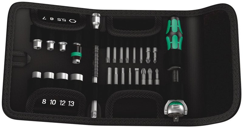Wera 5051045001 Tools 26Pc Zyklop Ratchet Â¼" Socket and Bit Set with pouch (Metric) - Image 1