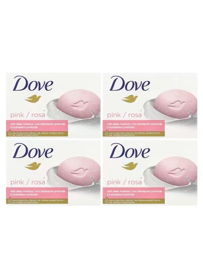 دوف، صابون الجمال مع ترطيب عميق، وردي، 4 قطع، 3.75 أونصة (106 جم) لكل قطعة