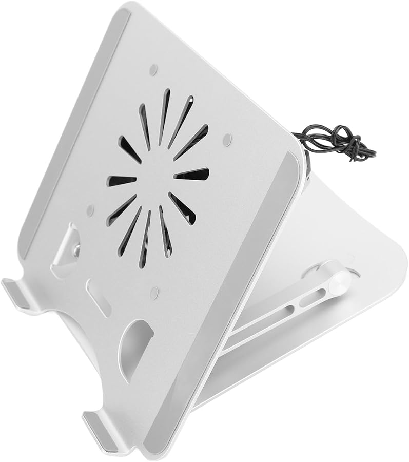Aluminum Alloy Laptop Cooler Stand Foldable Portable USB Fan Strong Heat Dissipation 17 Inch - Image 3