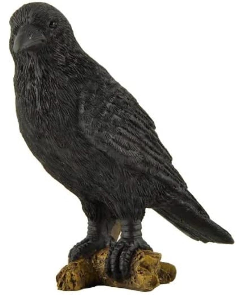 JFSM INC Decorative Raven 3 Raven Perched on Branch Black Crow Figurine