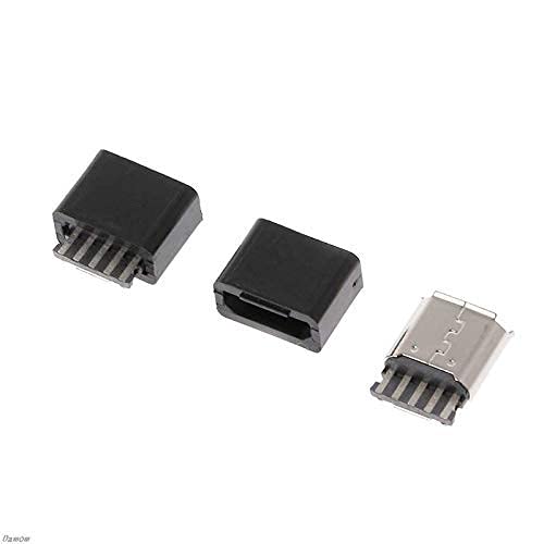 CentIoT - 10pcs Type B Micro USB FEMALE USB 2.0 - 5 Pin Socket Connector - With Plastic Cover - DIY Kit (BLACK FEMALE) - Image 5
