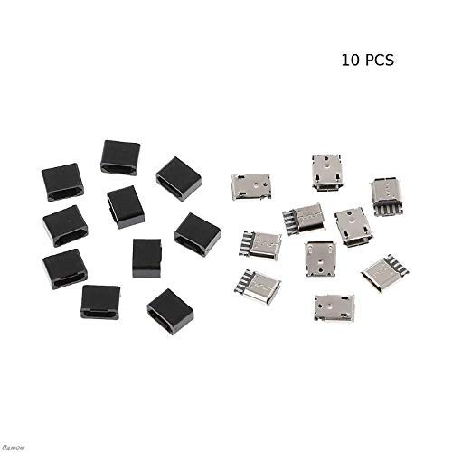 CentIoT - 10pcs Type B Micro USB FEMALE USB 2.0 - 5 Pin Socket Connector - With Plastic Cover - DIY Kit (BLACK FEMALE) - Image 2
