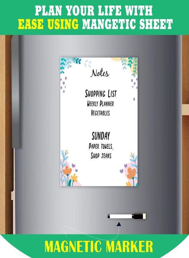 Rousrie Magnetic Sheet Magnetic White Board Fridge Magnet with Marker for Multipurpose Uses Weekly Meal Planner, Making to Do List (Design 3) - Image 5