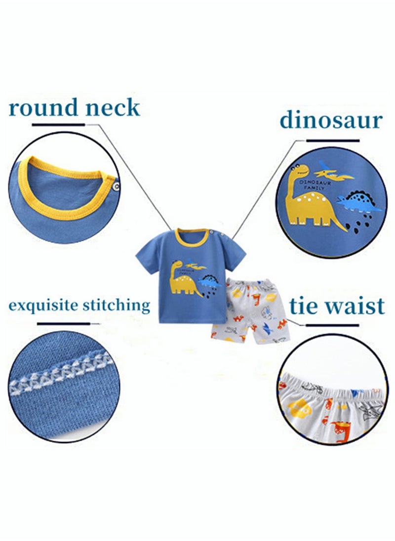 RIOXS Toddler Baby Boys Top and Short Sets Kids Short Sleeve Shirt Short Suits Cotton Outfits Summer Playwear  - Image 5