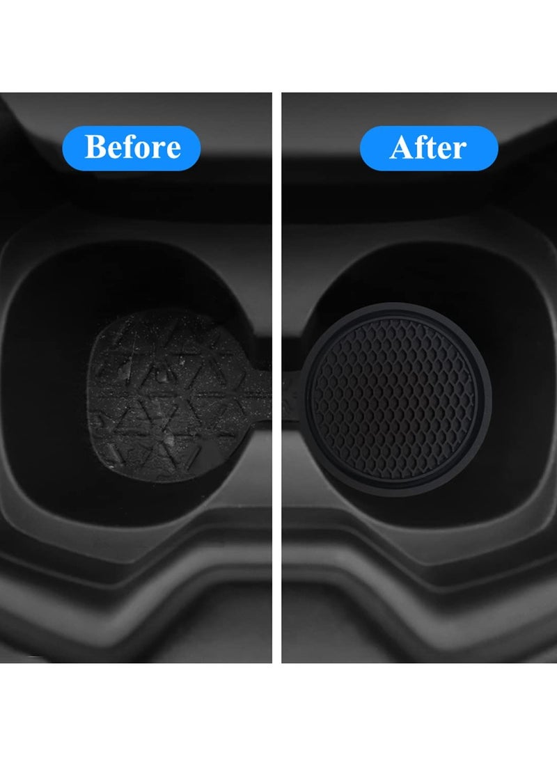 SYOSI 6PCS Car Cup Coaster Accessories 2.75 inch Anti Slip Insert Suitable for Most Interior Accessory Black - Image 2