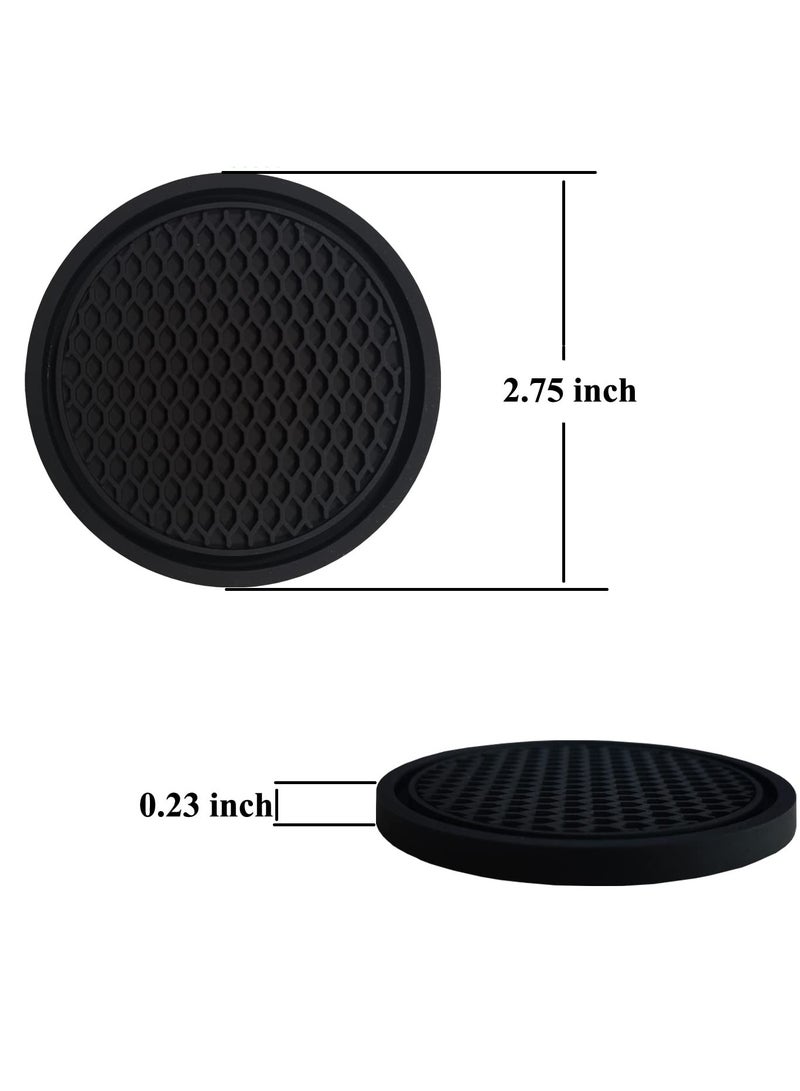 SYOSI 6PCS Car Cup Coaster Accessories 2.75 inch Anti Slip Insert Suitable for Most Interior Accessory Black - Image 5