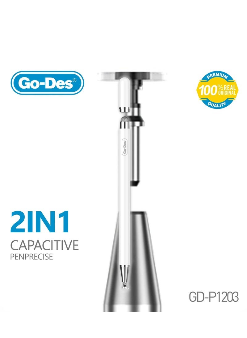 GO-DES 2-in-1 Universal Capacitive Stylus Pen Dual-Ended Magnetic Touchscreen Pencil with Extra Nib No Charging Required - Image 4