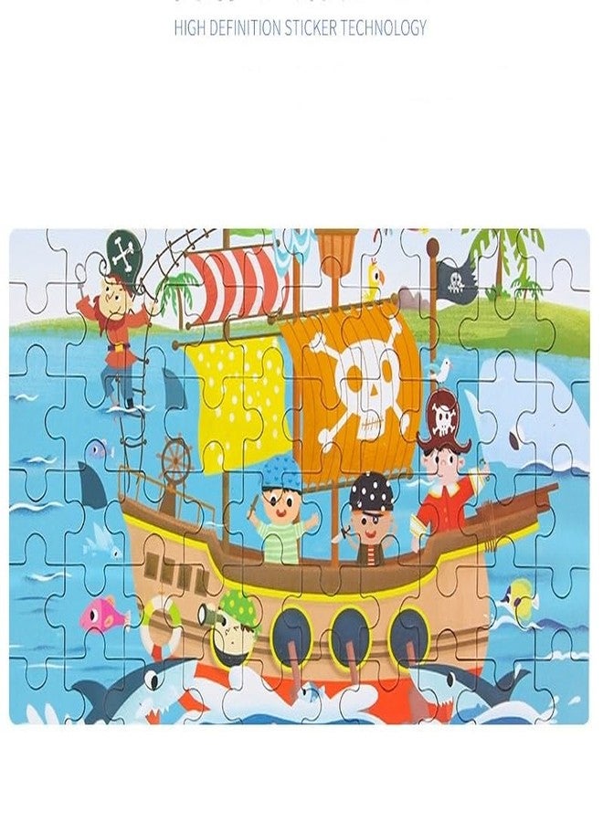 لعبة تركيب الصور الخشبية من شركة TINY TOYS CO، 60 قطعة، في علبة معدنية للسفر/الحفظ الآمن، للأطفال من سن 4 إلى 8 سنوات (غواصة). - Image 3