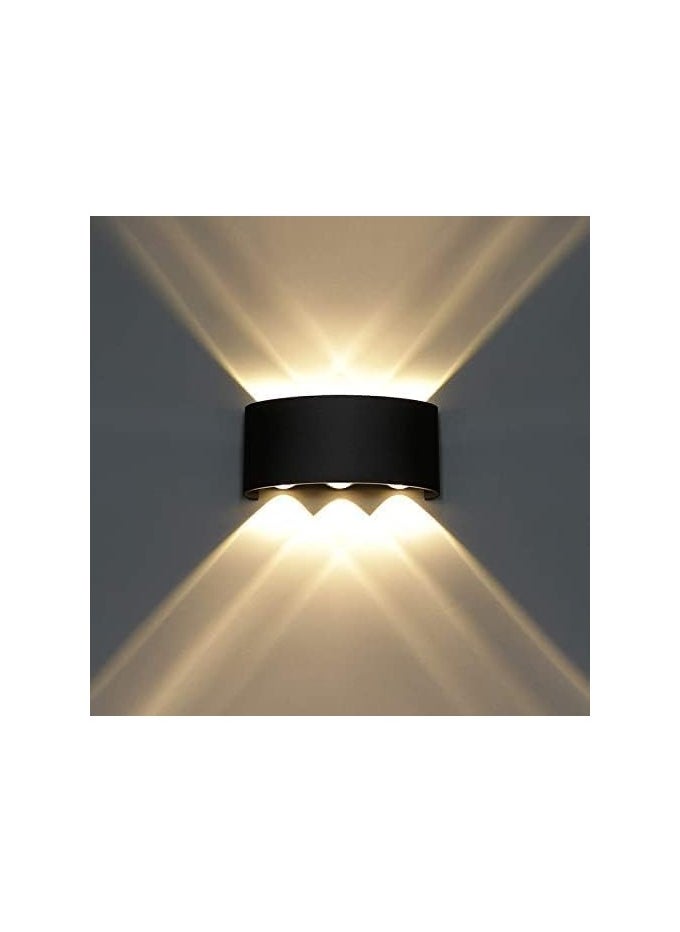Generic A modern LED plate mounted on the wall with lighting from above and below, black  - Image 1