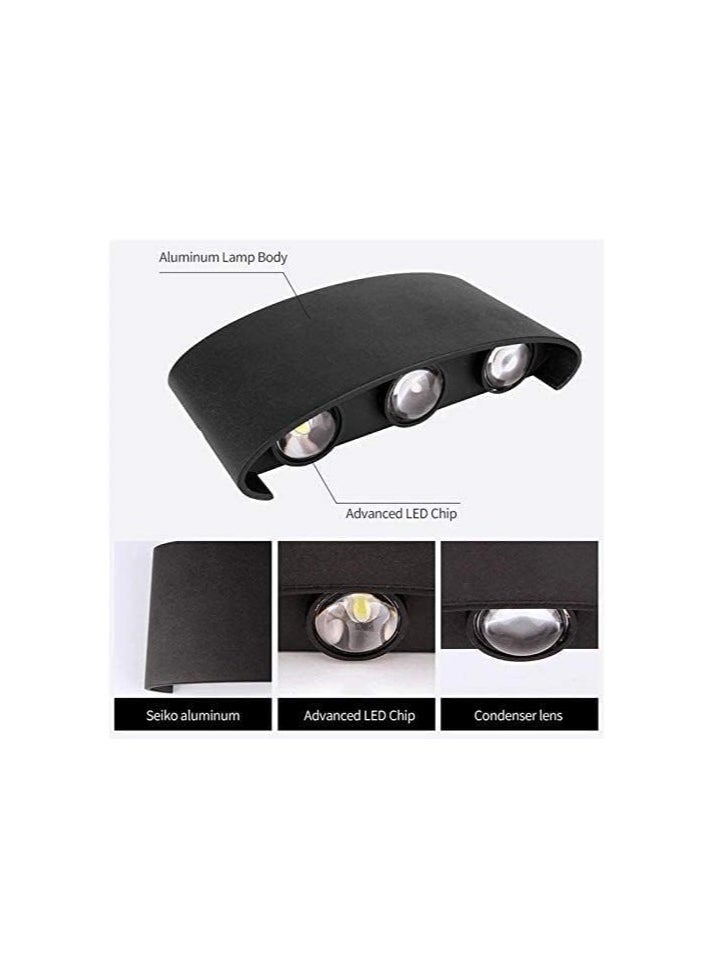 Generic A modern LED plate mounted on the wall with lighting from above and below, black  - Image 3