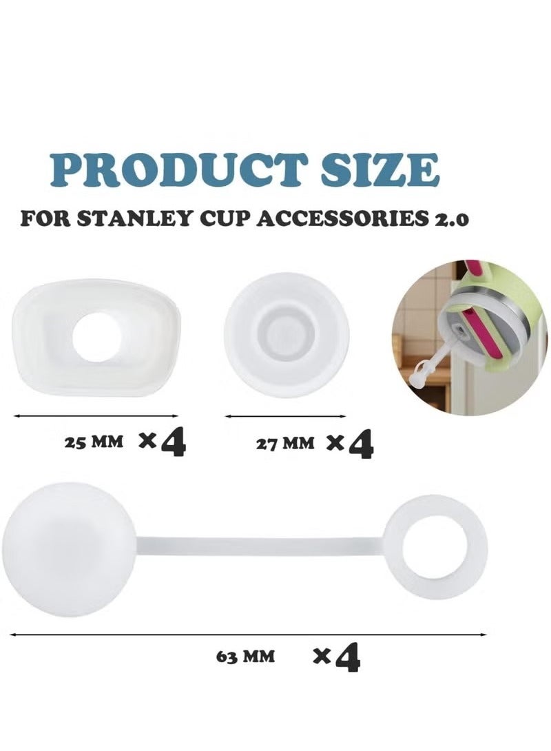 12 قطعة من ملحقات كأس ستانلي سيليكون انسكاب مانع للسدادة قابلة لإعادة الاستخدام مقاومة للتسرب القش غطاء القش القش - Image 2