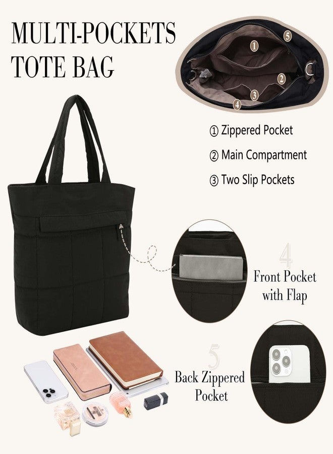 فاشي حقيبة يد صغيرة منفوخة من فاشي للنساء، حقيبة كروسبودي صغيرة مبطنة خفيفة الوزن، حقيبة يد أنيقة منفوخة مناسبة للنادي الرياضي، لون أسود - Image 3