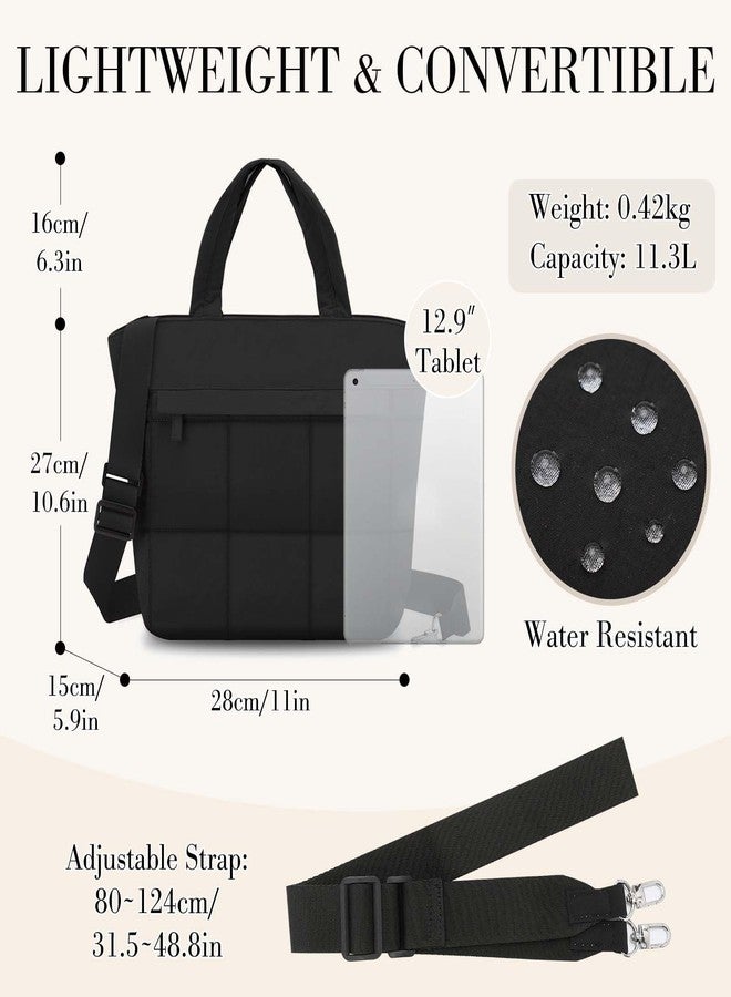 فاشي حقيبة يد صغيرة منفوخة من فاشي للنساء، حقيبة كروسبودي صغيرة مبطنة خفيفة الوزن، حقيبة يد أنيقة منفوخة مناسبة للنادي الرياضي، لون أسود - Image 2