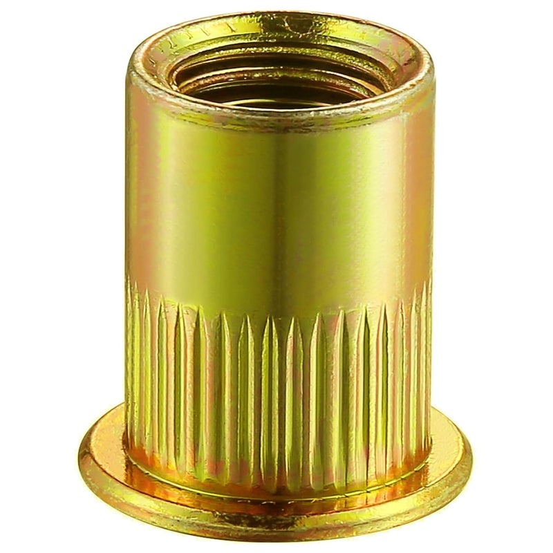 Wensilon Store صمولة ريفيت 1/2-13UNC 20 قطعة تشطيب مطلي بالزنك الأصفر رأس مسطح ريفنوت إدخال ملولب جسم مخدد - Image 1