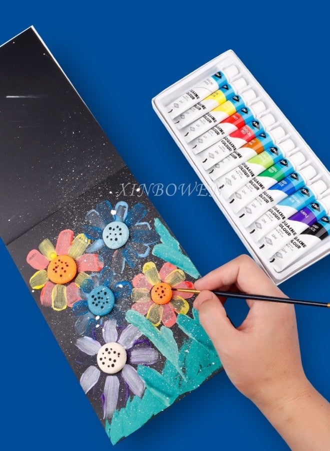 Xinbowen A5 Double-Sided Black Card Art Sketchbook – Thickened Pages for Oil Pastel, Chalk, and Highlight Pencil - Image 3