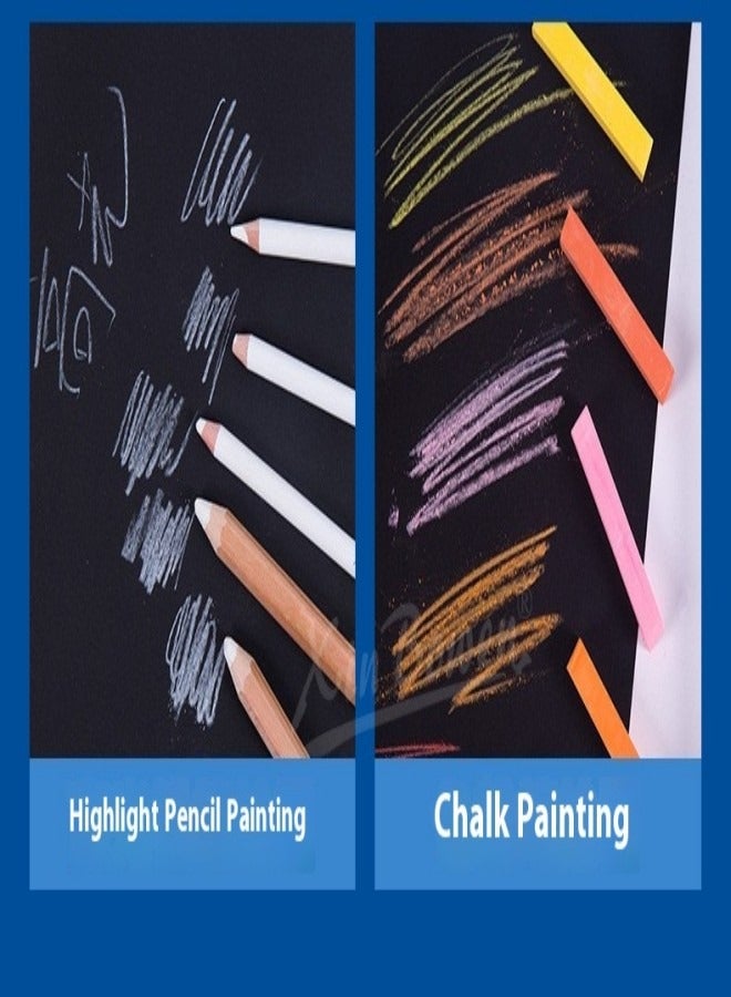 Xinbowen A5 Double-Sided Black Card Art Sketchbook – Thickened Pages for Oil Pastel, Chalk, and Highlight Pencil - Image 5