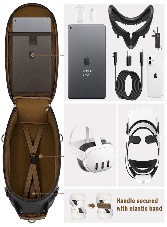 SMRITI Hard Carrying Case Compatible with VR Headsets Virtual Reality and Touch Controllers Accessories, Large Portable Protection Backpack for Travel and Home Storage - Image 3