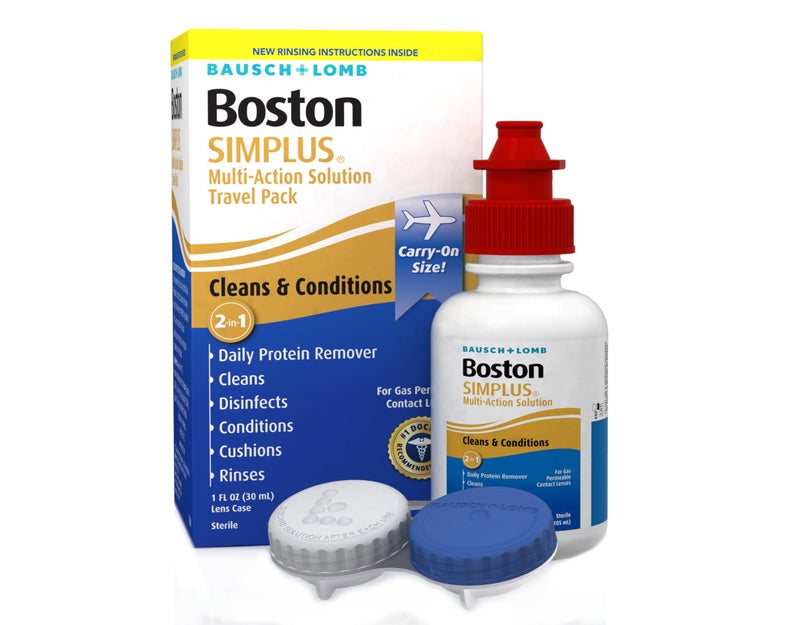 Boston طقم السفر وحل SIMPLUS متعدد الاستخدامات من بوسطن مع علبة العدسات - من باوش + لومب، 1 أونصة سائلة (30 مل)، علبة عدسات مدمجة (عبوة من 3) - Image 2
