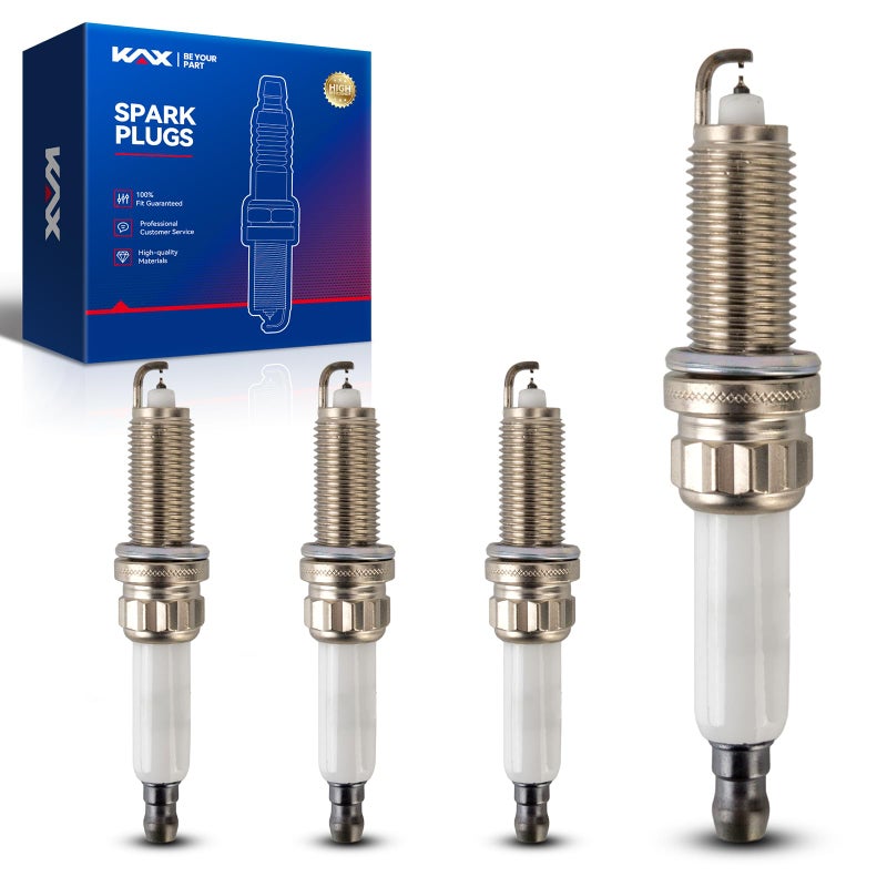 KAX Spark Plug, 97968 Double Iridium Spark Plugs 4 Pack, Fit for 2007-2015 Cooper L4 1.6L, 2011-2016 Cooper Countryman, 2013-2016 Cooper Paceman # 12120034098, 5843, 596092, 596093, 5960G4, 90223 - Image 1