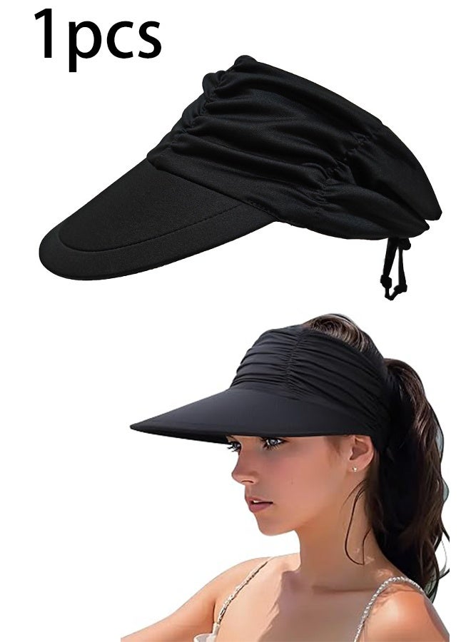 KANGLI 1 PCS Womens Wide Brim Sun Visor Hat, Summer Beach Sport Cap - Image 1